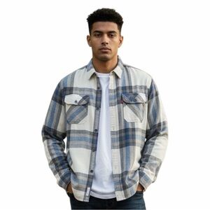 Levi’s Men’s Abbotts Plaid Flannel Button-Down Shirt - Size Large